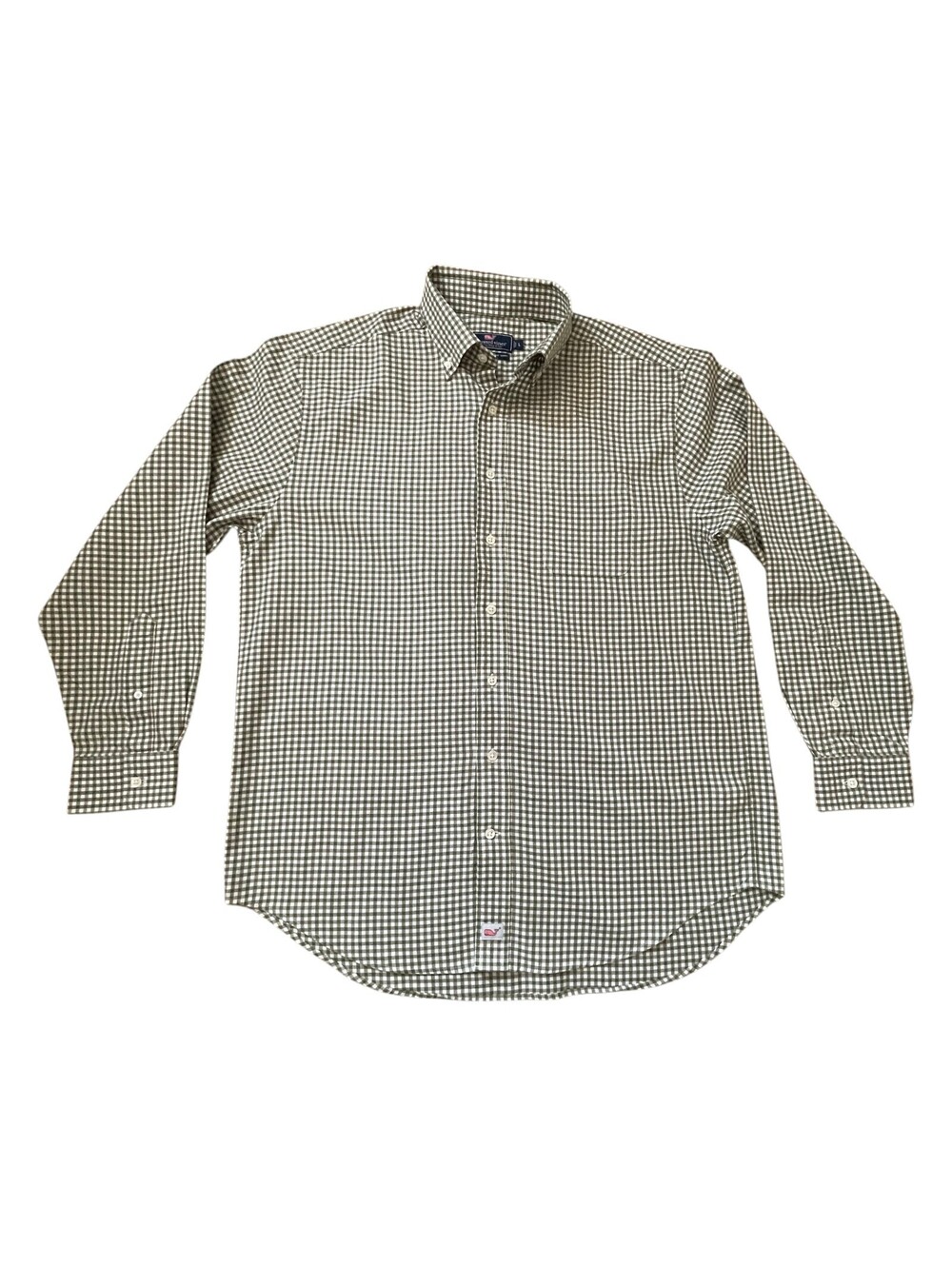 Vineyards Vines Mens LG Olive Green Gingham L/S Murray Shirt - Picture 2 of 8